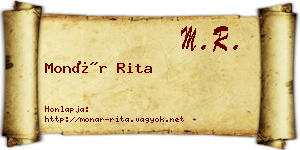 Monár Rita névjegykártya